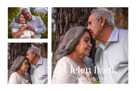 Danksagungskarte zur Silberhochzeit mit drei Fotos