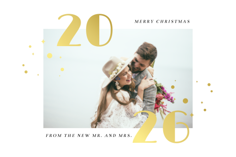 Weihnachtliche Dankeskarte mit Goldfolie und Foto