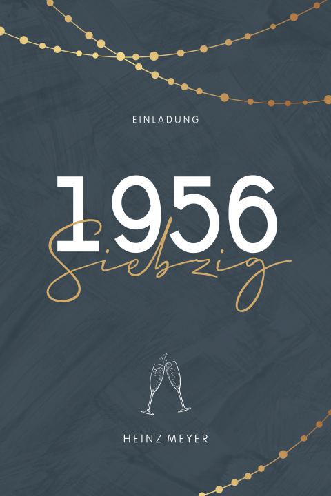 Geburtstagseinladung zum 70 mit Jahreszahl