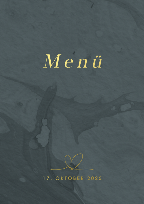 Hochzeitsmenü-Klappkarte in schickem Anthrazit