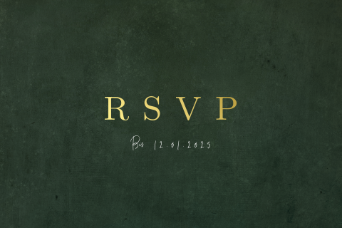 Goldfolie Antwortkarte mit dunkelgrünem Hintergrund