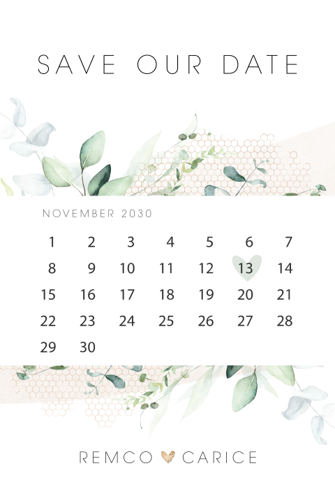 Save the date Karte mit Kalenderblatt