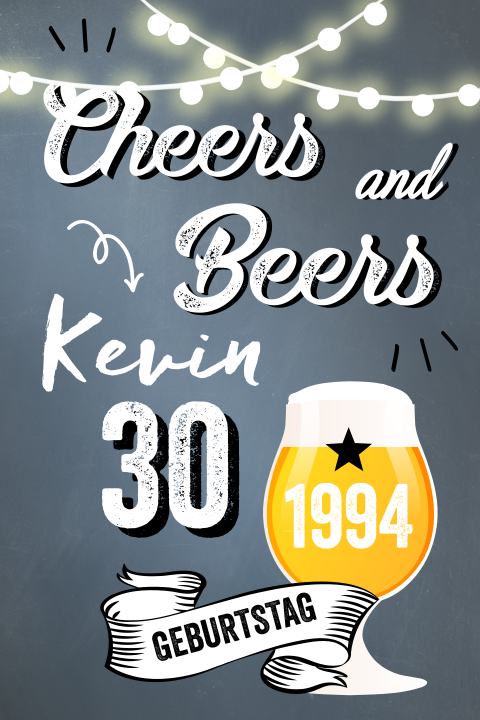 Cheers and Beers witzige Einladung zum 30. Geburtstag