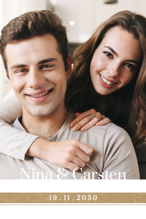 Save the date Karte mit Foto und Kraftlook