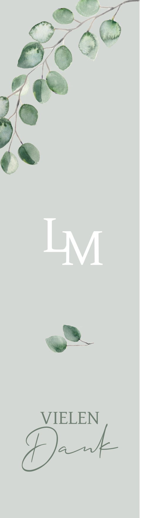 Lesezeichen als Gastgeschenk mit Eukalyptuszweigen und Fotos | 4 Stück