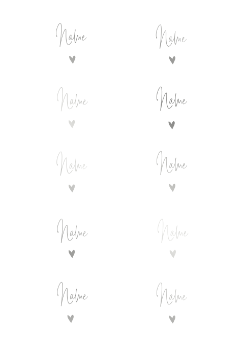 Moderne Namenskarten mit Silberfolie