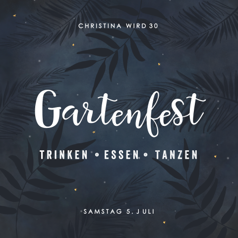 Hippe und elegante Einladung zum 30. Geburtstag