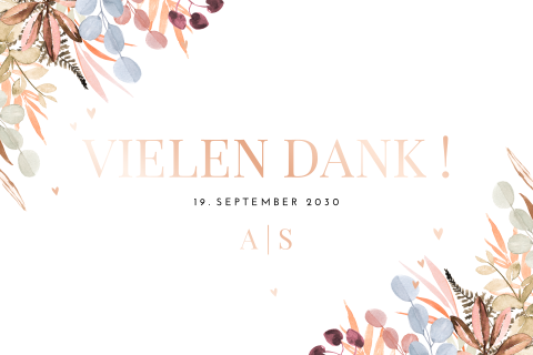 Prächtig bunte Dankeskarte mit herbstlichen Blättern