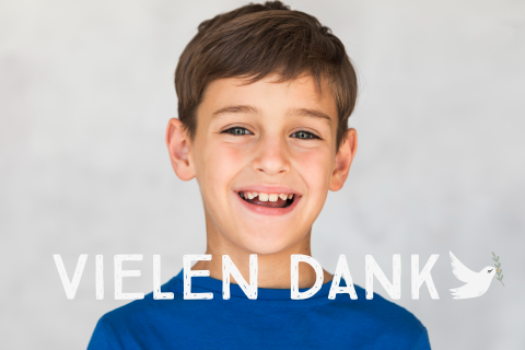 Dankeskarte Konfirmation mit Friedenstaube und Foto