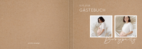 Gästebuch im Kraftlook mit drei Fotos Querformat