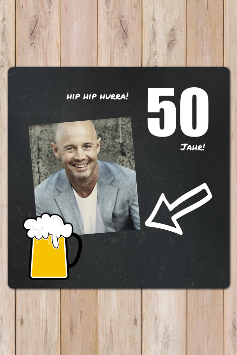 Coole Einladungskarte zum 50. Geburtstag