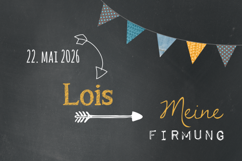 Kreidetafel Einladung zur Firmung mit verschiedenen Schriftarten