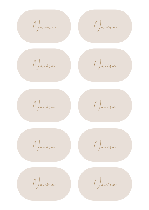 Ovale Namenskarten | 5x8 CM | 10 Stück