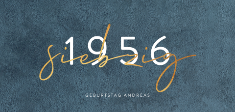 Einladung 70 Jahre Geburtstag  mit Jahreszahl und Schriftzug