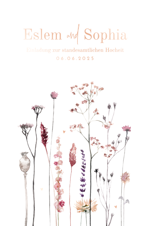 Einladung Standesamt "Bohemian Flowers"