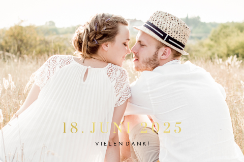 Dankeskarte mit Foto und schwarzem Hochglanz