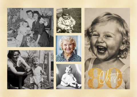 Tischset mit Fotocollage zum 80. Geburtstag