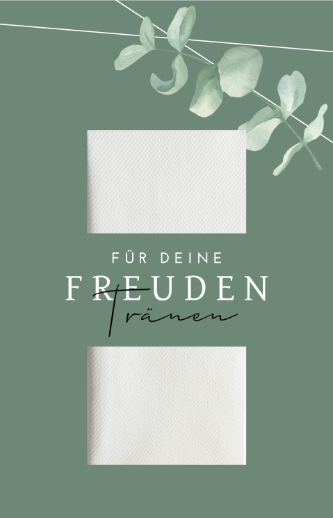 Einsteckkarte für Freudentränen mit Linien und Eukalyptus | 2 Stück