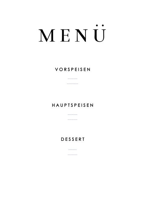 Menükarte selbst gestalten Hochformat