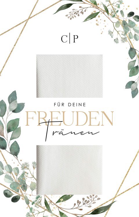 Einsteckkarte für Freudentränen mit Zweigen und Goldlook | 2 Stück