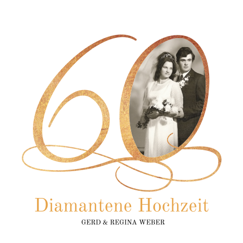 Schicke Einladung zur Diamanthochzeit