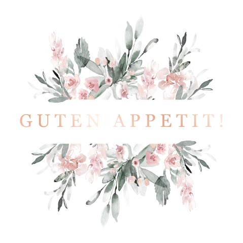 Dinner-Aufkleber mit rosa Blüten