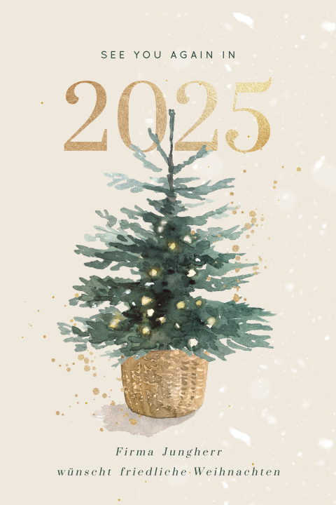 Geschäftliche Weihnachtskarte mit Tannenbaum