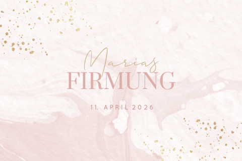 Einladung zur Firmung im Aquarell-Look mit Goldelementen