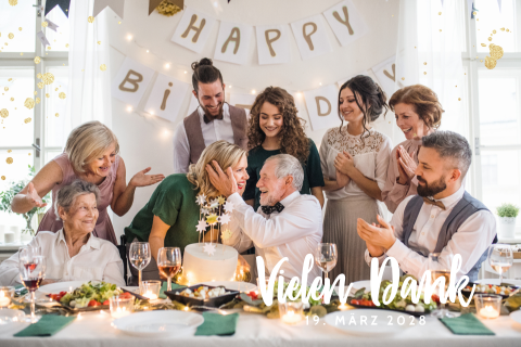 Dankeskarte zum Geburtstag mit großem Foto