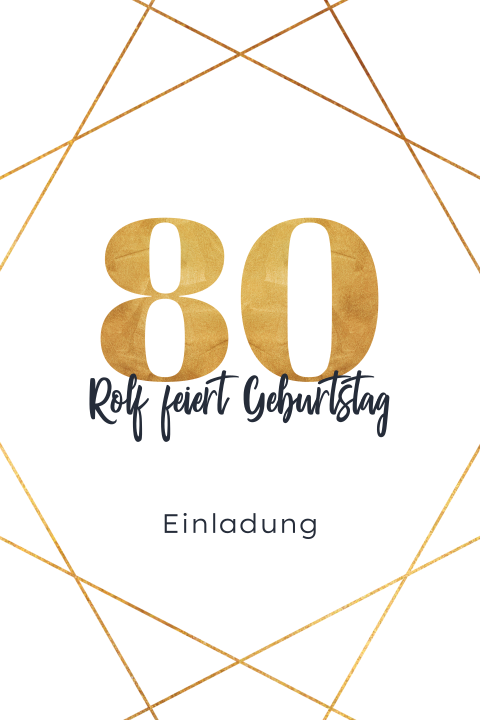 Originelle Geburtstagseinladung mit schicker Goldlook