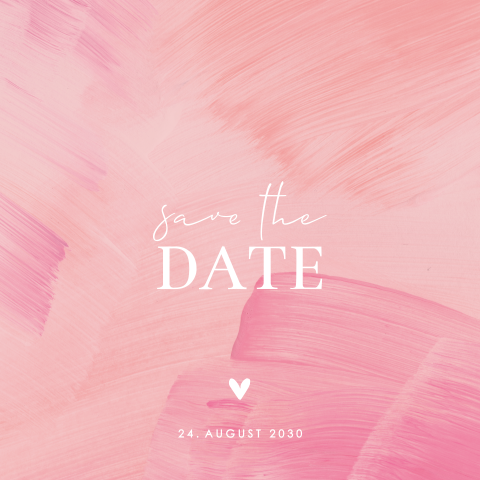 Save the Date Karte mit Pinselstrichen in fröhlichen Farben