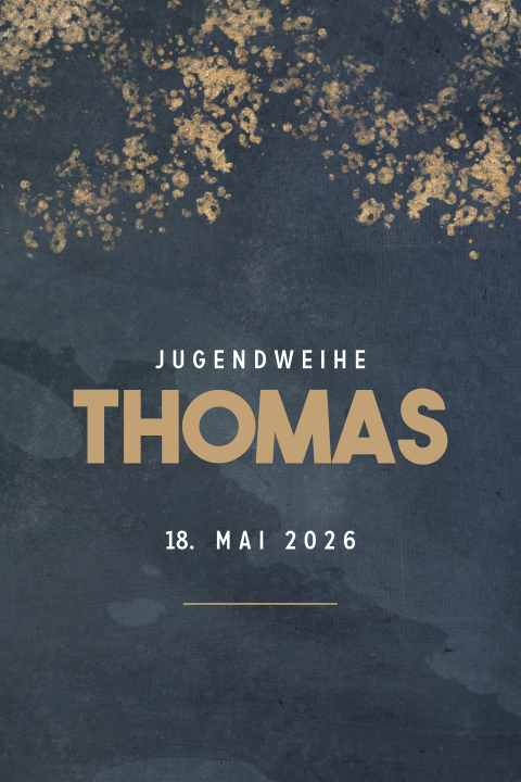 Einladung zur Jugendweihe mit Goldelementen