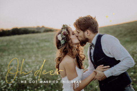 Originelle Dankeskarte Hochzeit zu Weihnachten mit Foto und Folie