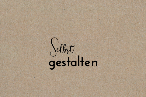 Echtes Kraftpapier Dankeskarte doppelt Querformat Falz links