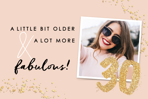 Doppelseitige Einladung zum 30 Geburtstag mit Foto