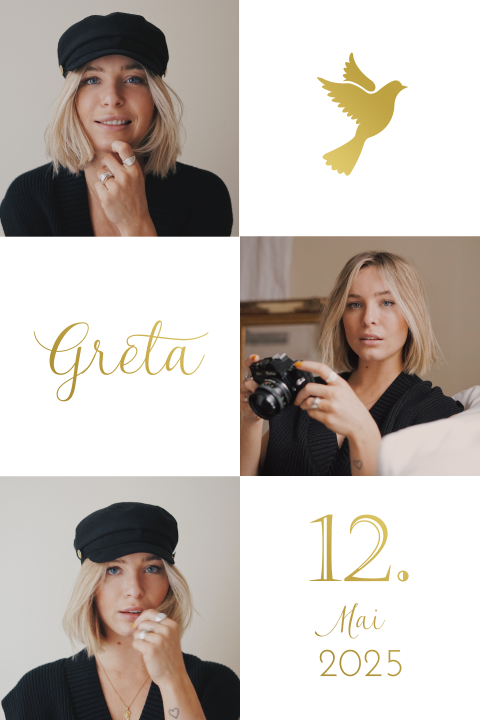 Einladung zur Konfirmation mit Platz für eigene Fotos
