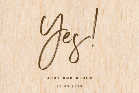 Save the Date Karte in Holzoptik