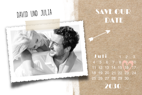 Angesagte Save the Date Karte mit Foto