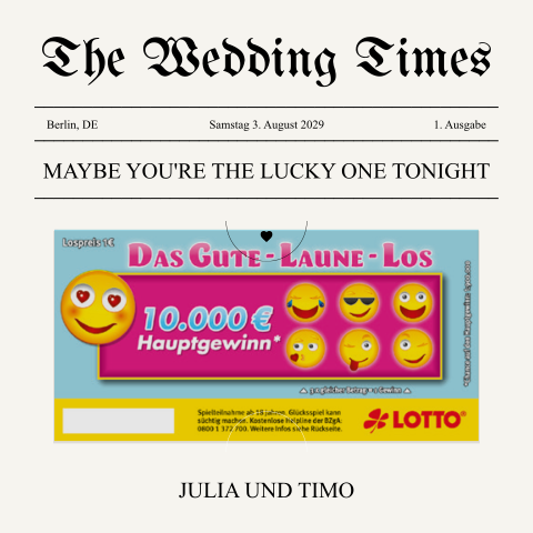 Ausgefallenes Lotterieticket Lustig im Zeitungs-Look