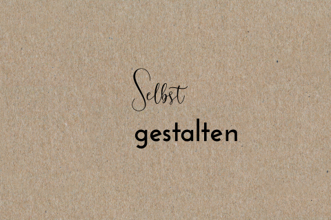 Kraft-Look Hochzeitskarte doppelt Querformat Falz links