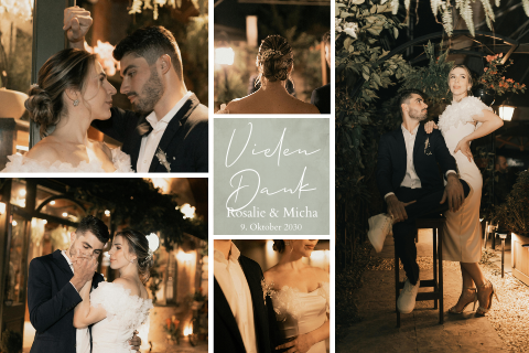 Personalisierter Hochzeit Magnet mit Fotos als Dankeskarte