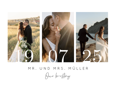 Hochzeitsposter mit Fotos und Datum