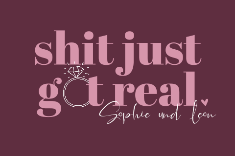 Hochzeitskarte mit Colorblocking und humorvollem Spruch