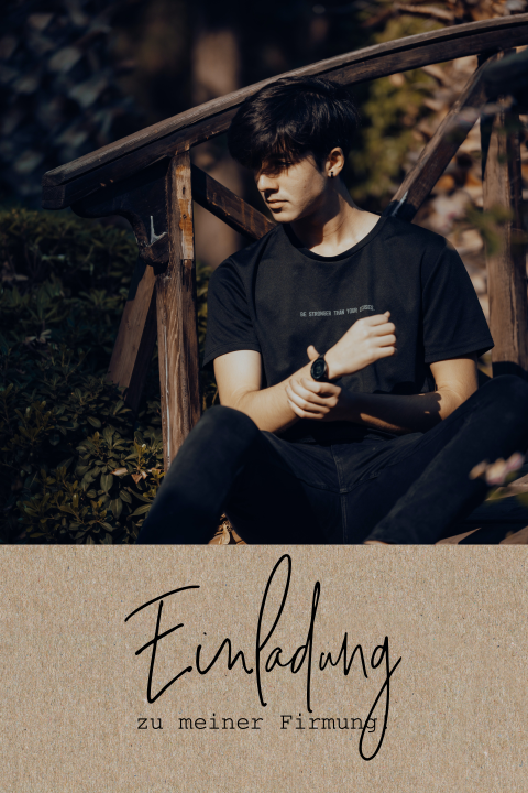 Einladung zur Firmung mit Foto und Kraftlook