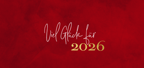 Panorama Neujahrskarte mit Datum in der Goldfolie