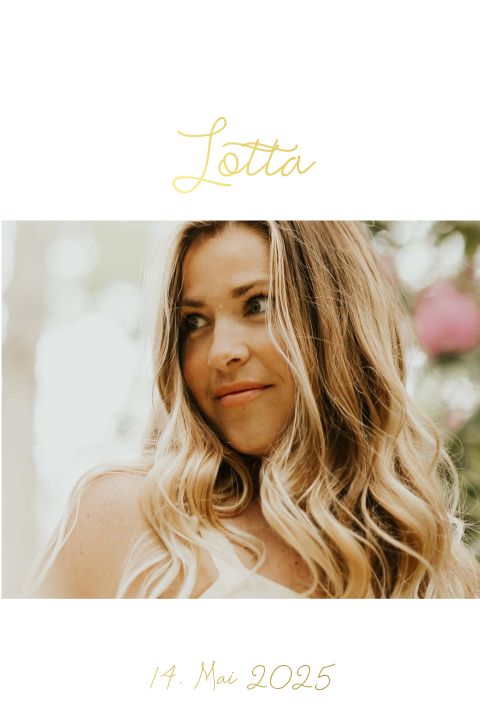 Goldfolie Einladung zur Konfirmation mit Foto