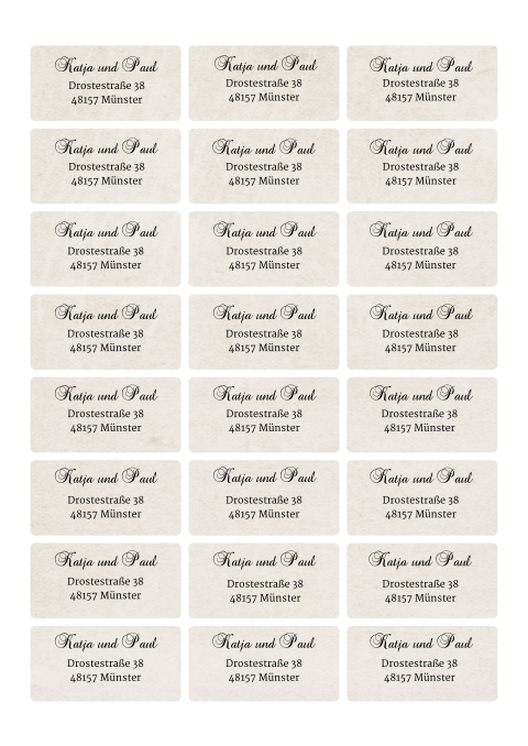 Adressaufkleber im Vintage-Stil