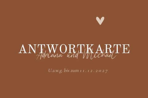 Schlichte Antwortkarte in gedeckten Farben