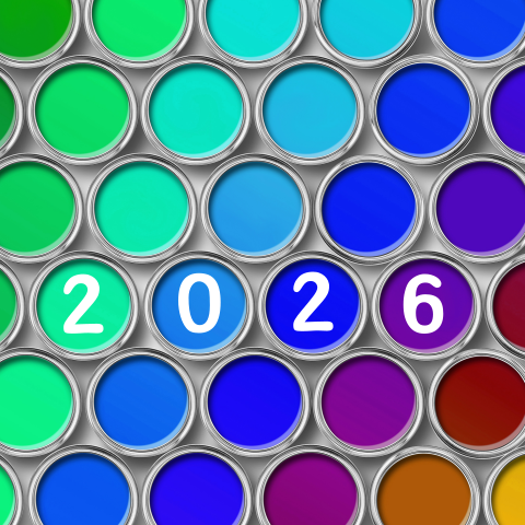 Bunte Weihnachtskarte mit Farbtöpfen