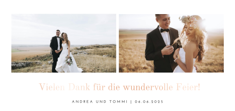 Dankeskarte im Panoramaformat mit Fotos "Bohemian Flowers"